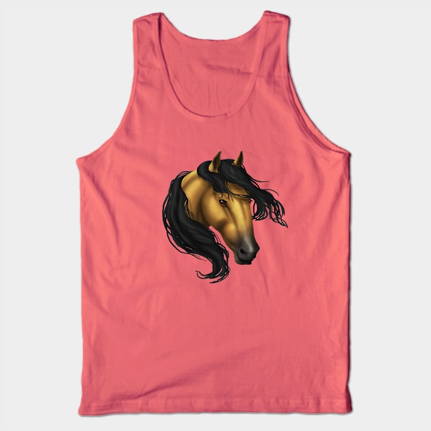 Horse Head - Buckskin Tank Top by FalconArt